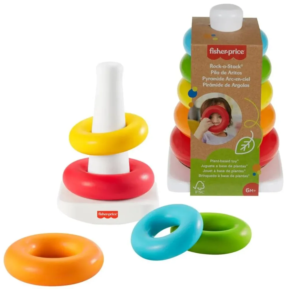 Fisher-Price pinottava torni värillisillä renkailla 6 kpl