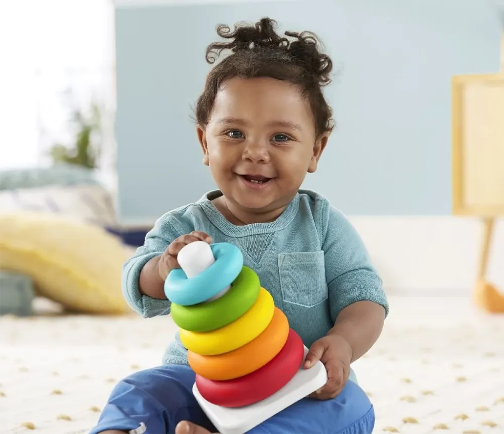 Fisher-Price pinottava torni värillisillä renkailla 6 kpl