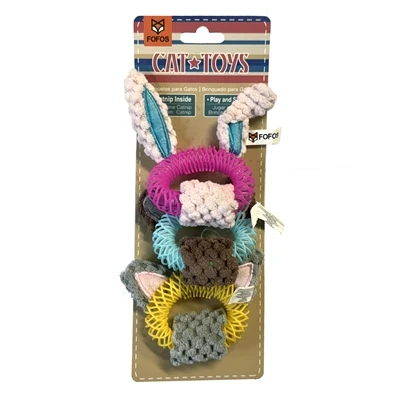 Fofos tiny triple ears - kalmerende catnip speeltjes set - 3 stuks