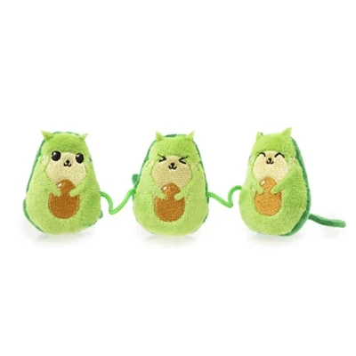 Fuzzyard avocatos narussa kissanminttupehmolelu - rapiseva leikkitrio - 15 cm