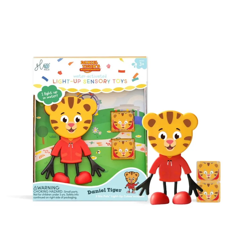 Glo Pals Kylpyleluja Sensory Light-Up Nukke ja kuutiot Daniel Tiikeri