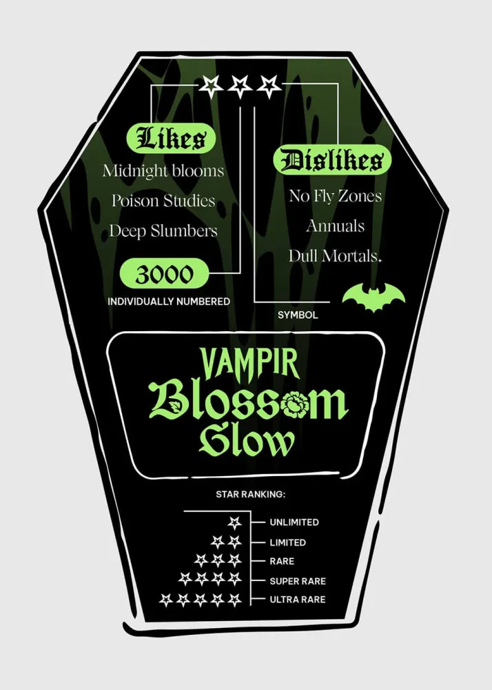 Killstar Kreeptures Vampir Glow Blossom Pehmolelu Musta