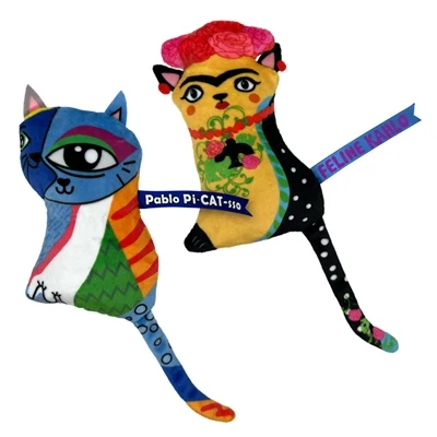 Kong artz Kahlo/Picasso 2-pack - luovat rapisevat catnip-duot - 19 cm