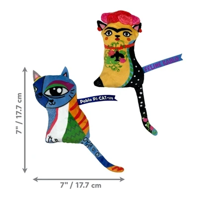 Kong artz Kahlo/Picasso 2-pack - luovat rapisevat catnip-duot - 19 cm