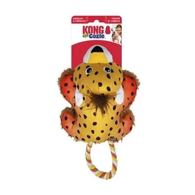 Kong Cozie Tuggz Cheetah – Pehmolelu köydellä, vinkuvalla hahmolla ja ryppyisellä paperilla – S/M