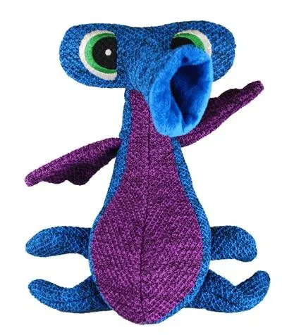Kong Woozles Alien Blue – tukeva koiranlelu vinkuvilla (28 x 19 x 13,5 cm)