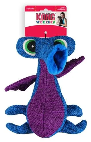 Kong Woozles Alien Blue – tukeva koiranlelu vinkuvilla (28 x 19 x 13,5 cm)