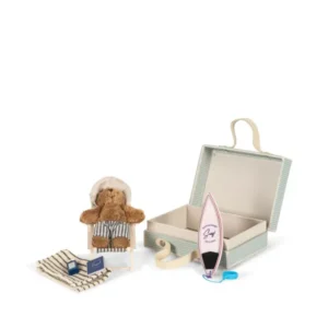 Konges Sløjd Pehmonukke Tiny Teddy Travel Sininen raitainen raita