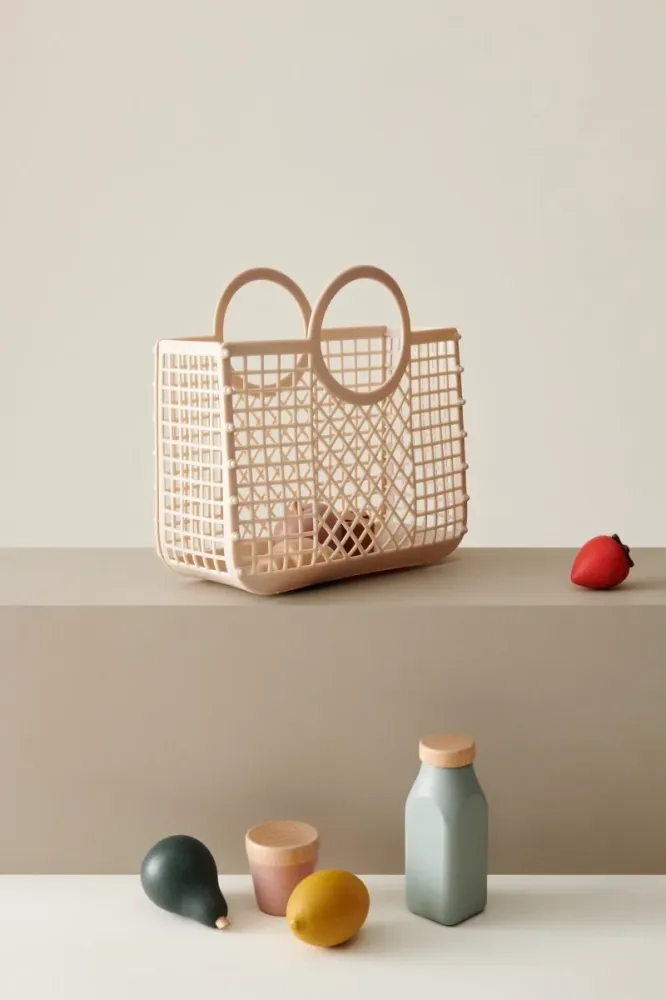 Liewoodin lelukauppa Florin Play FoodGrocery Basket Sandy Multi Mix