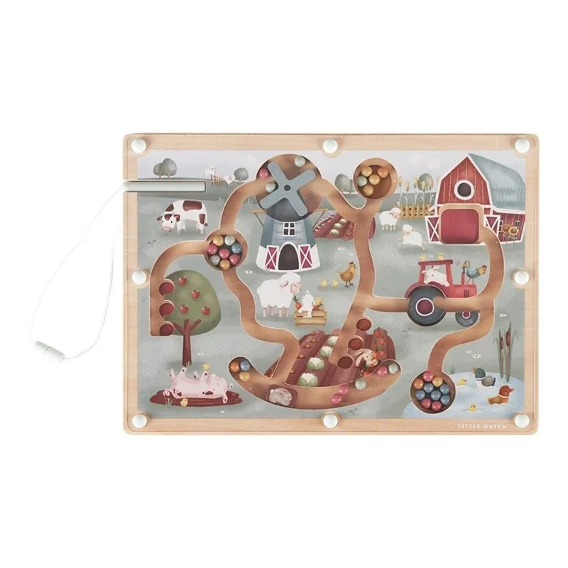 Little Dutch Game Magneettinen sokkelo Little Farm