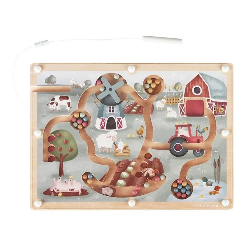 Little Dutch Game Magneettinen sokkelo Little Farm
