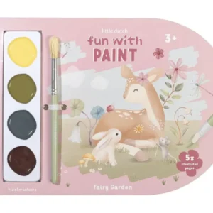 Little Dutch Paint Book Fairy Garden 30 sivua sisältäen maali ja sivellin