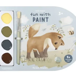 Little Dutch Paint Book Forest Friends 30 sivua sisältäen maalin ja siveltimen