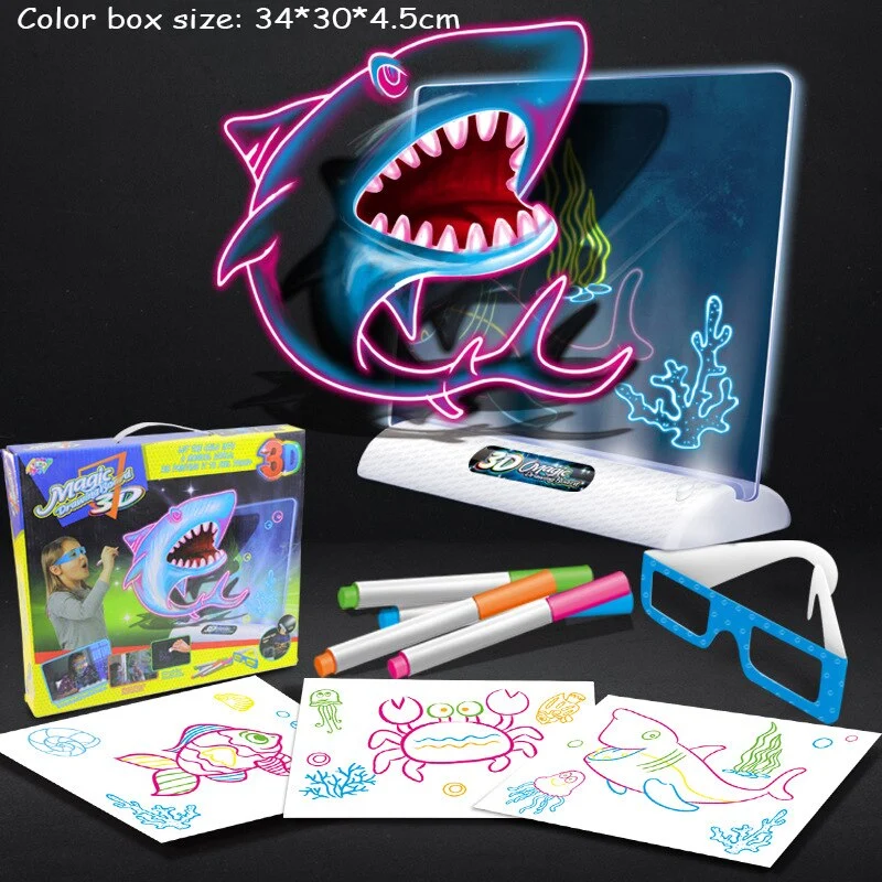 Magic Drawing Board™ - Hehkuvaa taidetta - Valaiseva 3D-piirustuslauta