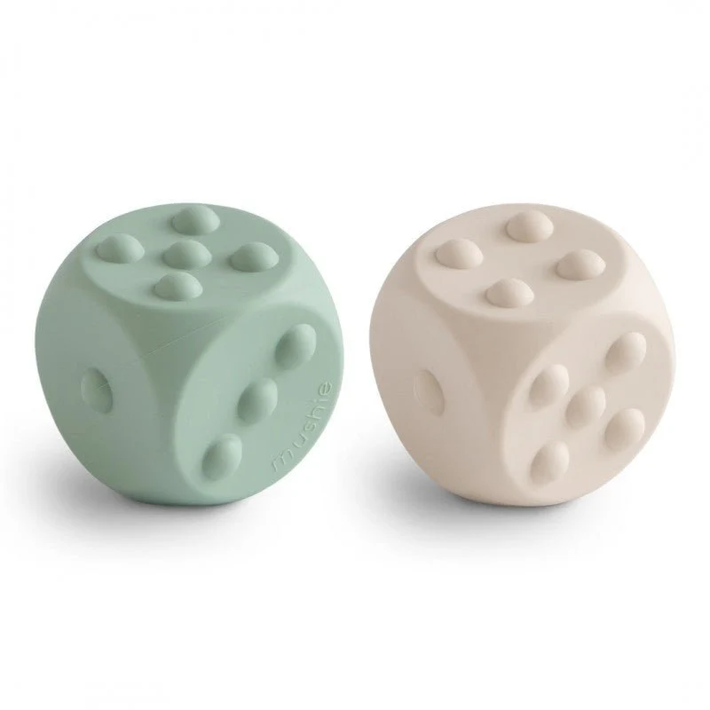 Mushie Educational Toy Dice Cambridge Blue/ Shitting Sands 2kpl