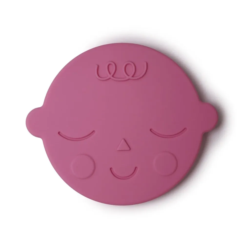 Mushie hammaslääkerengas Face Bubblegum