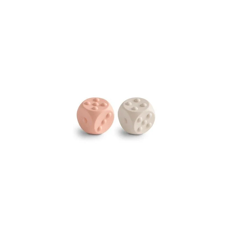 Mushie opetuslelu noppa Blush/Shifting Sands 2kpl