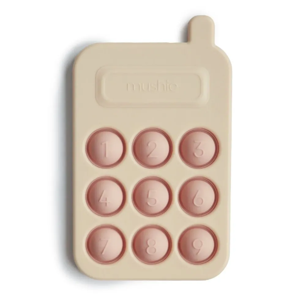 Mushie Opetuslelu painekäyttöinen puhelin Blush