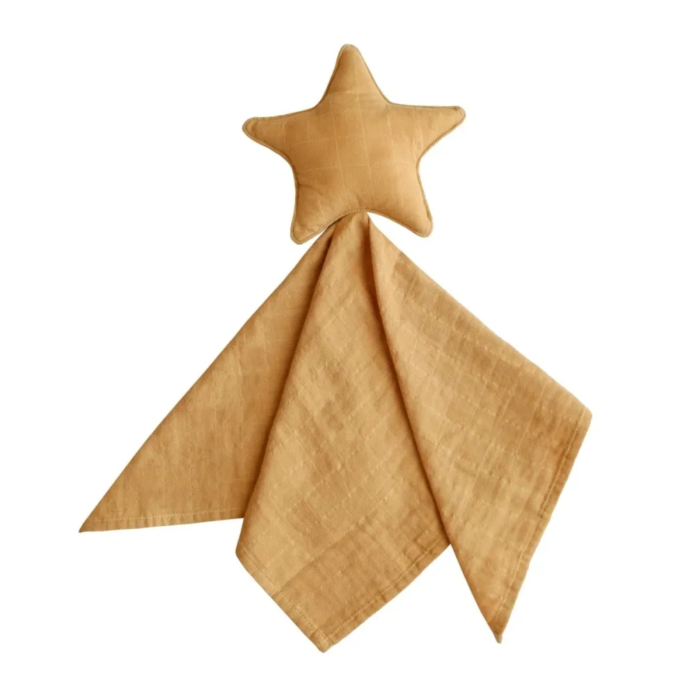 Mushie pehmoinen peitto Lovey Star Fall Yellow - syksyinen keltainen