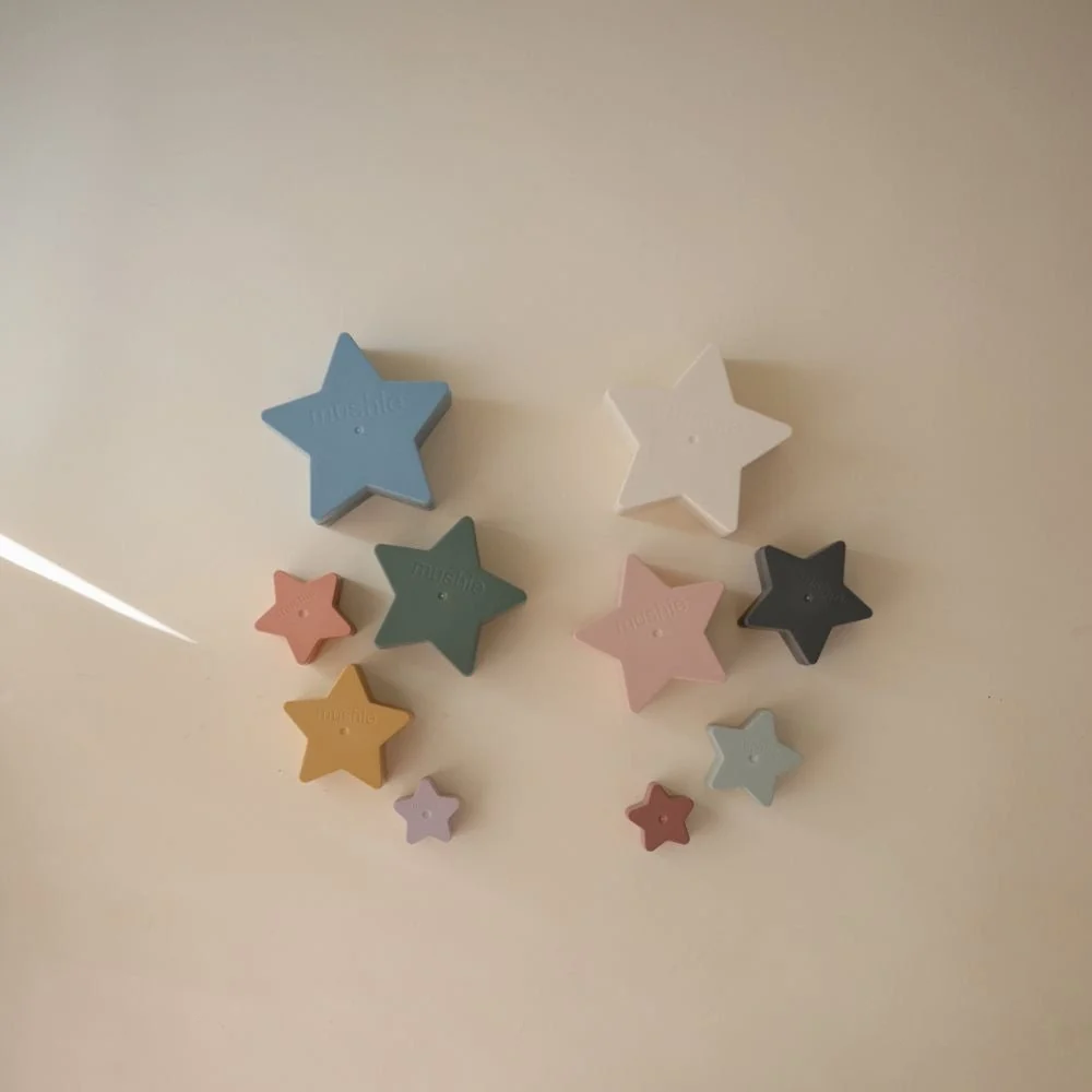 Mushie pinoamistorni Stars Retro 5 kpl