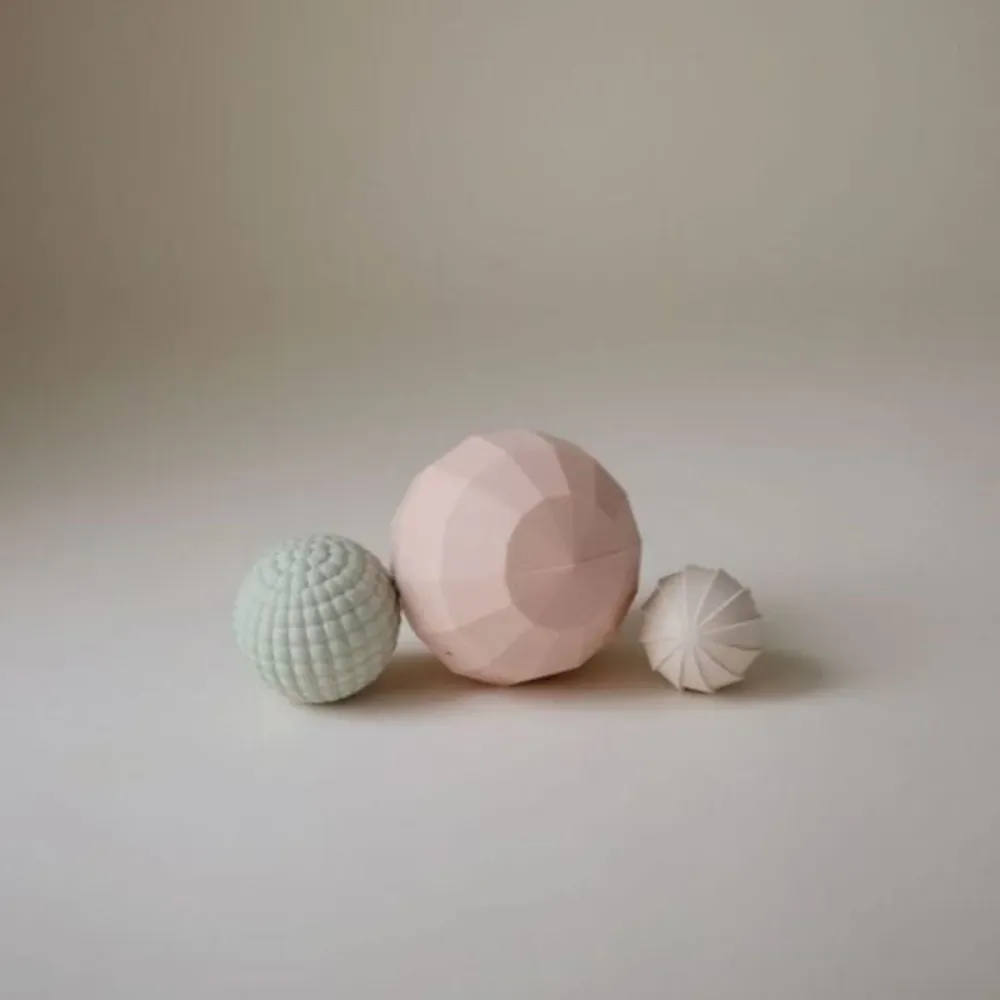 Mushie Textured Playball Pastel 3kpl