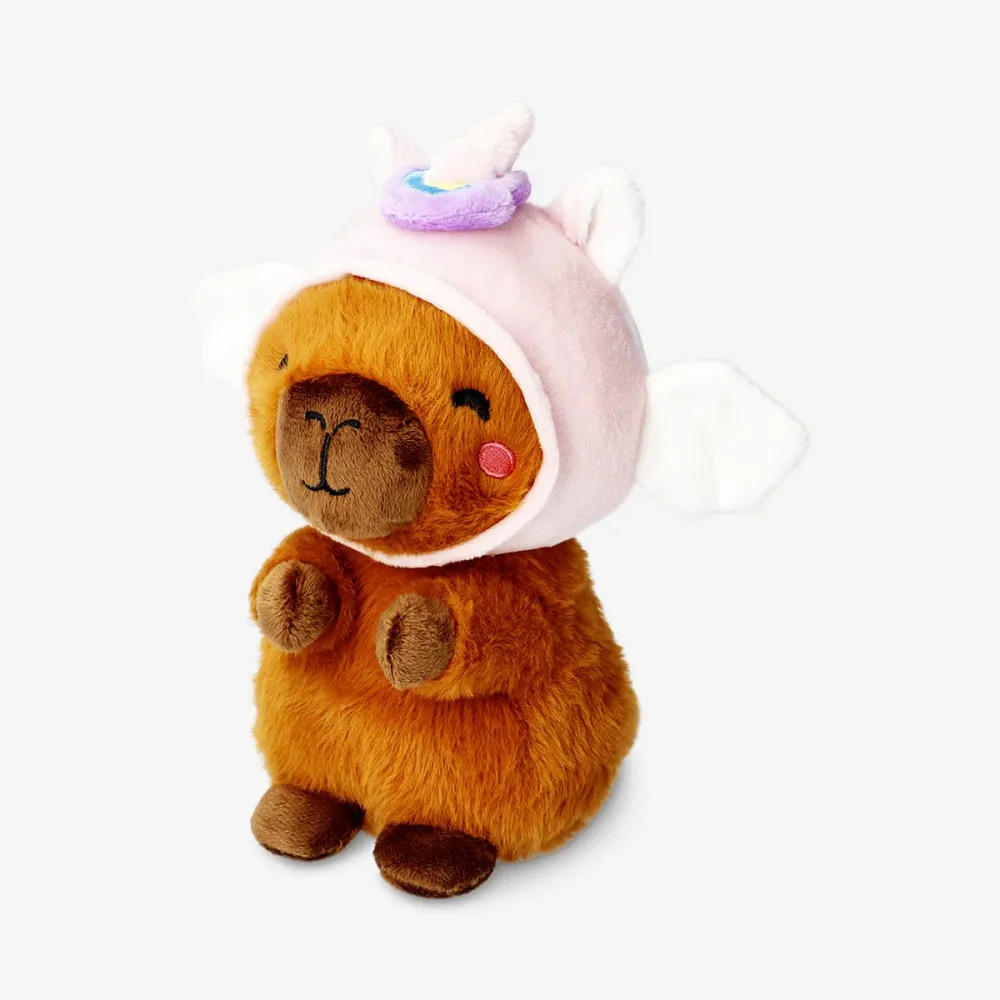 Pehmolelu - Capybara yksisarvisen hatun kanssa