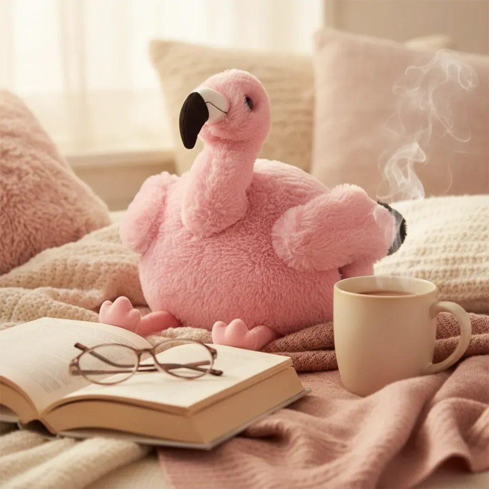 Peluche Chauffe-Main - Flamant