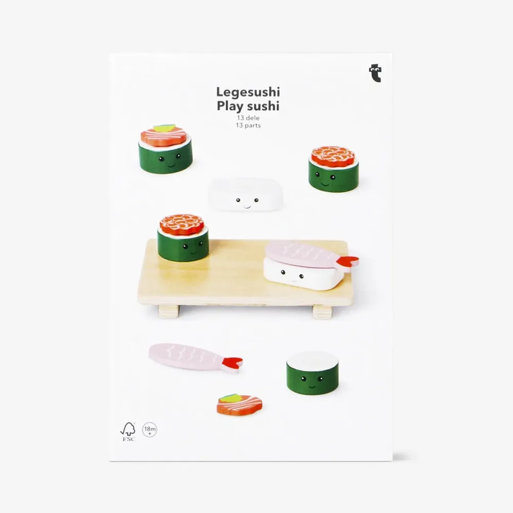 Puinen sushi leikkisetti