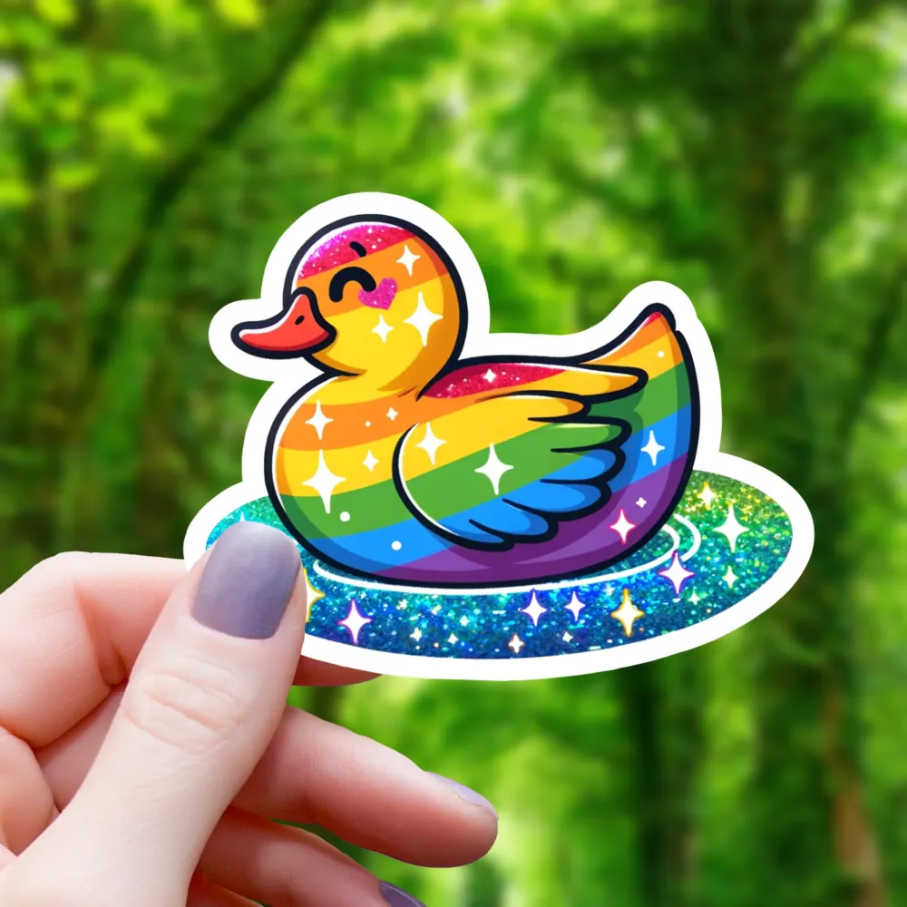 Rainbow Glitter Duck -tarra
