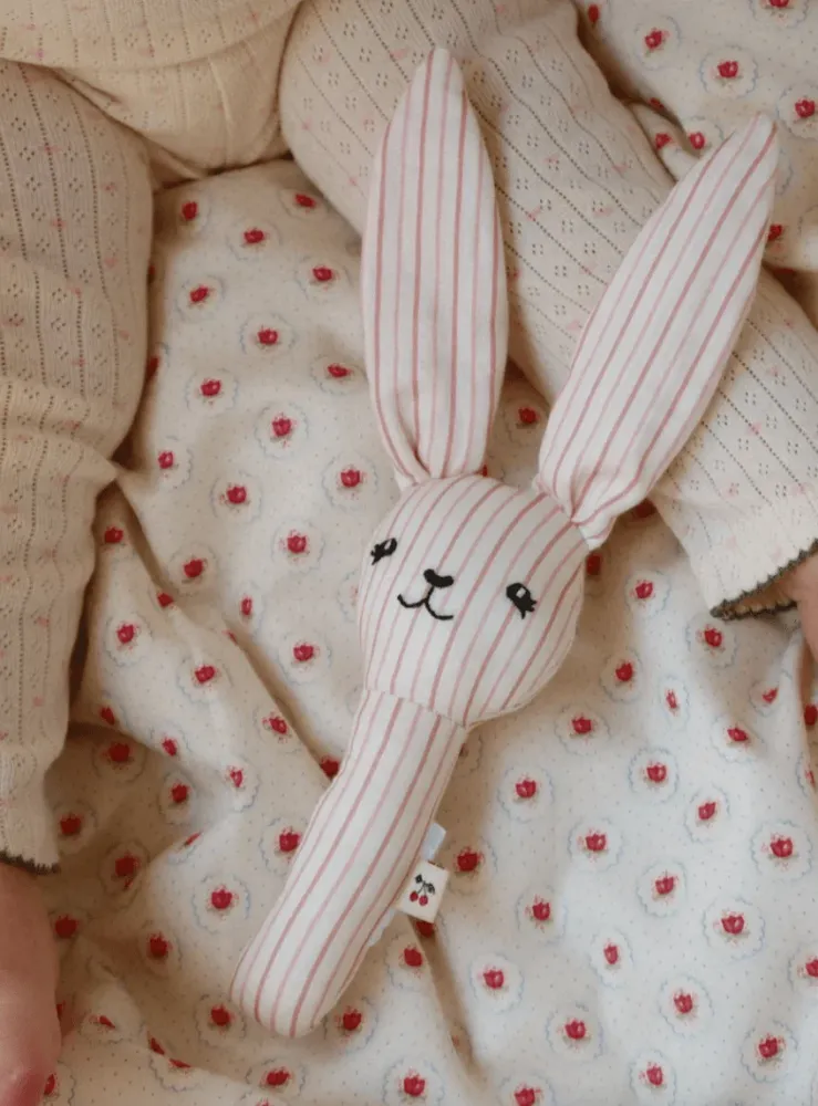 Rattle Rabbit Stripie Petite Rose Rabbit Rabbit Stripie Petite Rose
