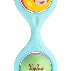 Sophie kirahvi Rattle Twist sininen Beige lahjapakkauksessa