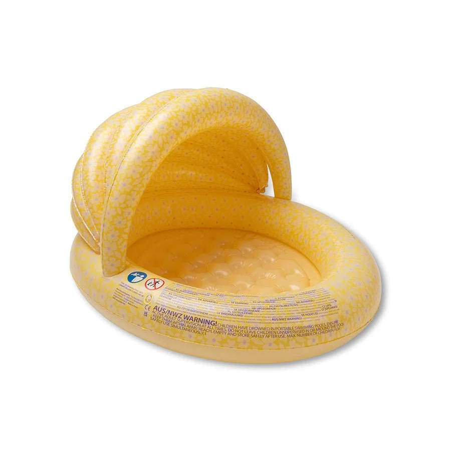Swim Essentials Lasten allas - Keltainen Florish katoksella varustettuna