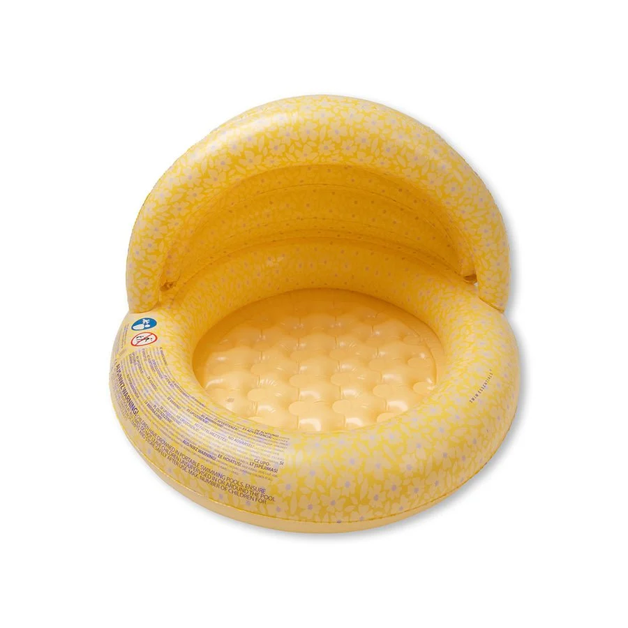 Swim Essentials Lasten allas - Keltainen Florish katoksella varustettuna
