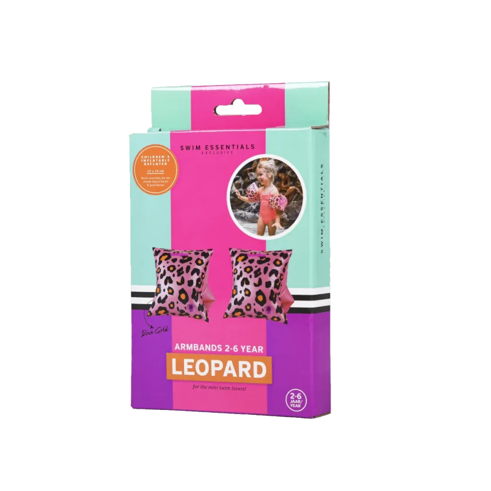 Swim Essentials Uimahihnat Panther Print 2-6 vuotta Vaaleanpunainen