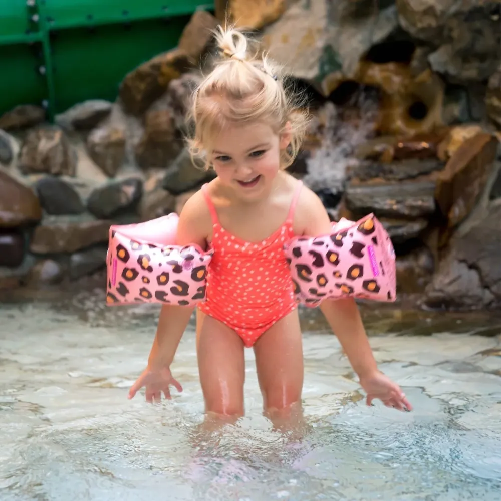 Swim Essentials Uimahihnat Panther Print 2-6 vuotta Vaaleanpunainen
