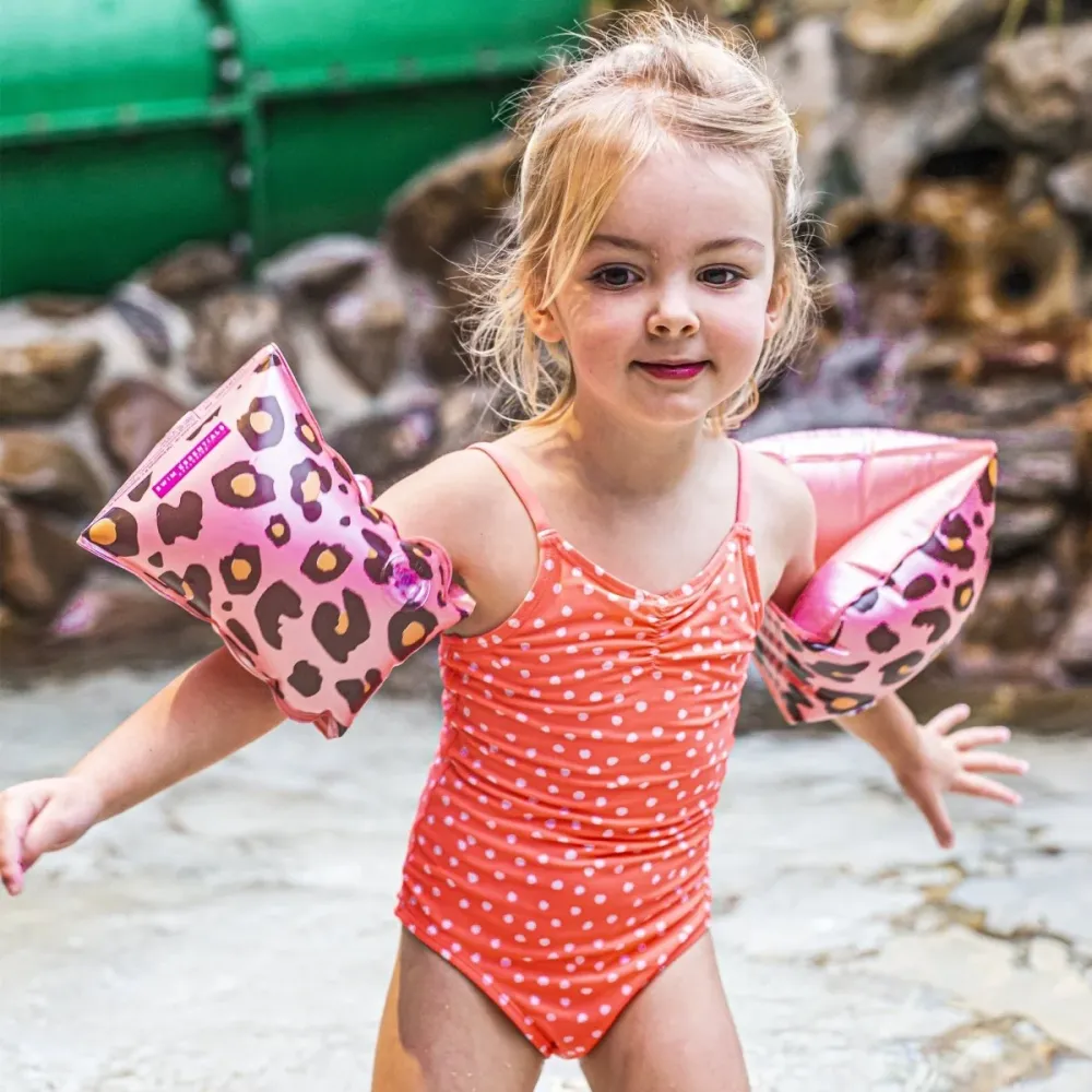 Swim Essentials Uimahihnat Panther Print 2-6 vuotta Vaaleanpunainen