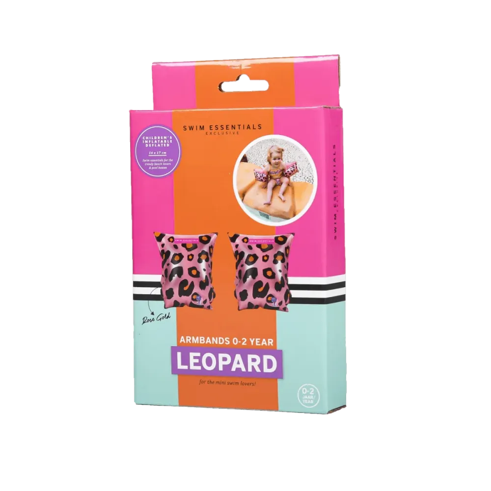 Swim Essentials Uimahihnat Panther Print 0-2 vuotta Vaaleanpunainen