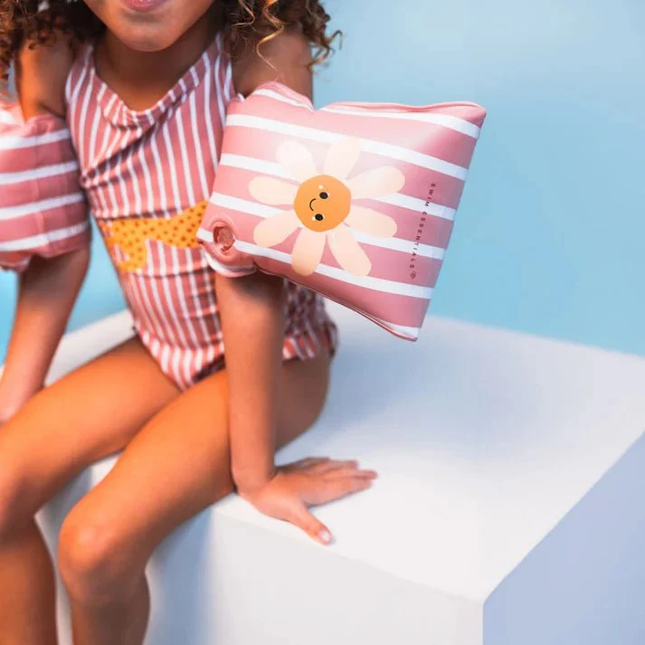Swim Essentials uimarannekkeet - Daisy Flower punainen ja valkoinen