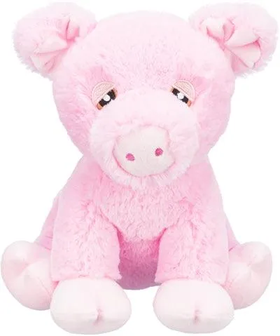 Trixie Be Eco Pig Edison -pehmolelu, kierrätetty pinkki - pehmeä ja kestävä koiran pehmolelu
