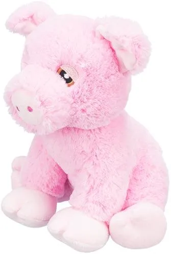 Trixie Be Eco Pig Edison -pehmolelu, kierrätetty pinkki - pehmeä ja kestävä koiran pehmolelu