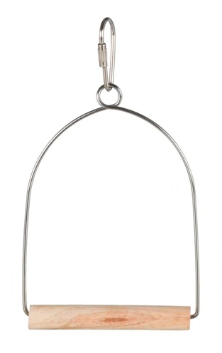 Trixie-puinen keinu, suuri 15 x 27 cm – tilava puinen keinu päivittäiseen lintuleikkiin