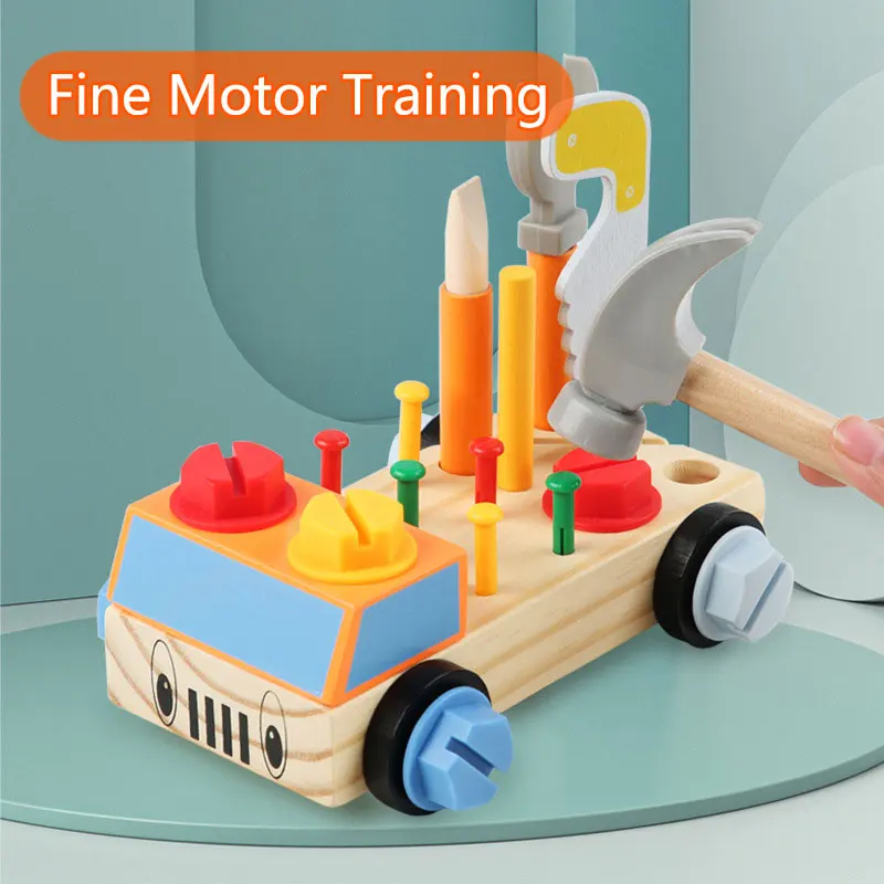 Woods™ - Väännä ja opi - Montessori-auto ruuvilauta