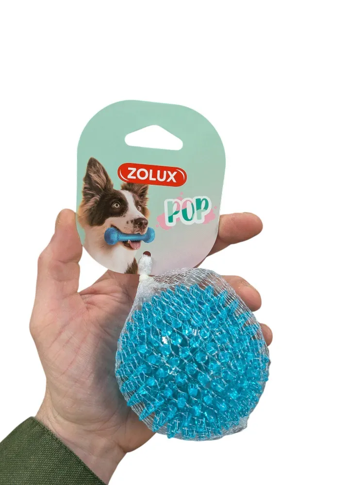 Zolux Pop TPR Spiky Ball Turquoise – Noutopallo ikenien hieronnalla – 8 cm