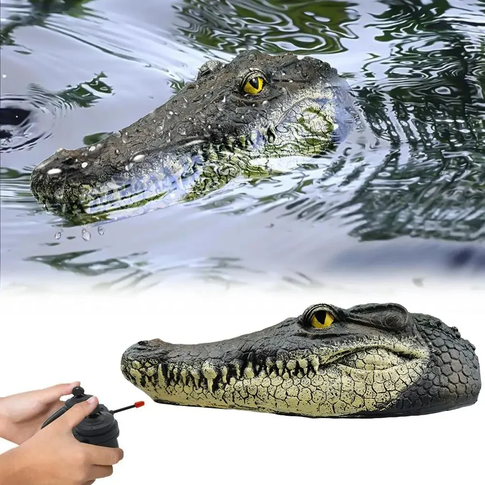 Crocodile Head RC Boat - Kaukosäätimellä varustettu alligaattori kepponen lelu 2,4 GHz:n vedenpitävällä kaukosäätimellä -...