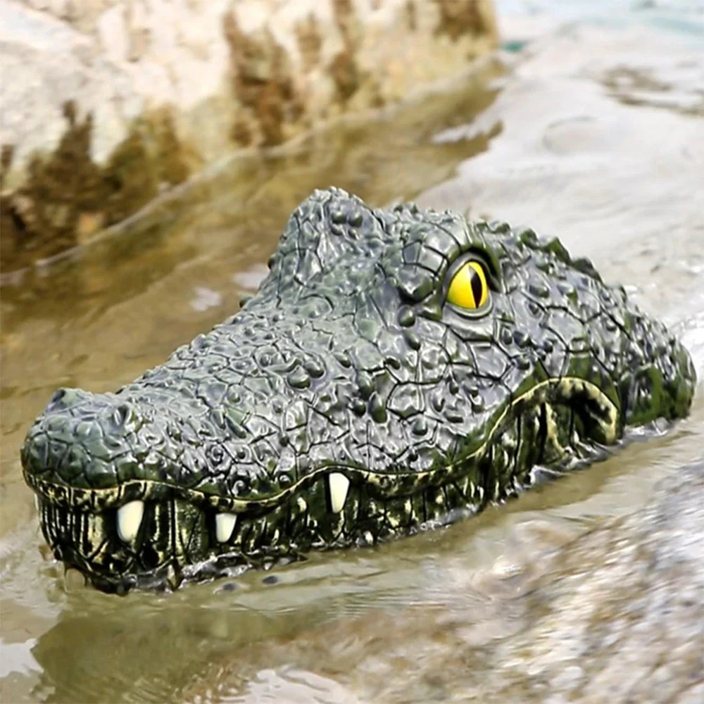 Crocodile Head RC Boat - Kaukosäätimellä varustettu alligaattori kepponen lelu 2,4 GHz:n vedenpitävällä kaukosäätimellä -...