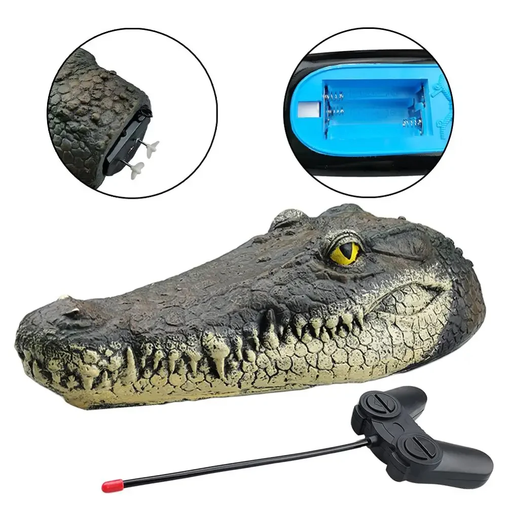 Crocodile Head RC Boat - Kaukosäätimellä varustettu alligaattori kepponen lelu 2,4 GHz:n vedenpitävällä kaukosäätimellä -...