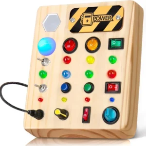 Ecotoys Wooden Wonderschijf | Luo loputonta leikkimisen iloa! - Montessori LED Busy Board opettavaisiin seikkailuihin
