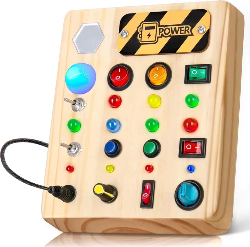 Ecotoys Wooden Wonderschijf | Luo loputonta leikkimisen iloa! - Montessori LED Busy Board opettavaisiin seikkailuihin
