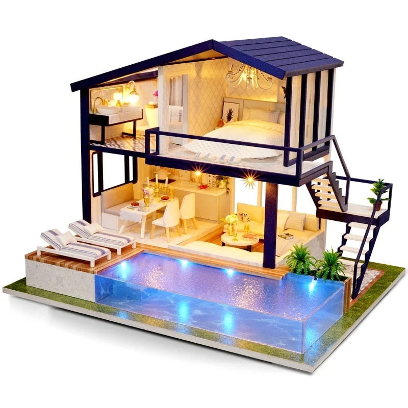 Nukke DreamHaven Miniatyyritalo | Luova DIY Nukketalo - Täydellinen lahja harrastajille