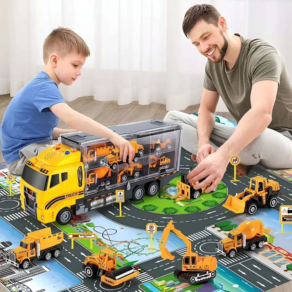 MiniMover | Luova Rakennushauska Lapsille - Lelusetti Diecast-ajoneuvoilla